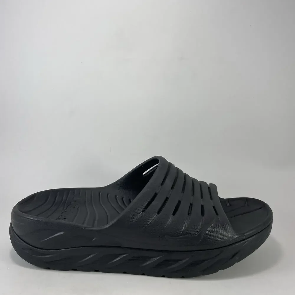 Hoka One One Ora Recovery 2 Mens Size 8 Black Foam Cushion Comfort Swim Slides